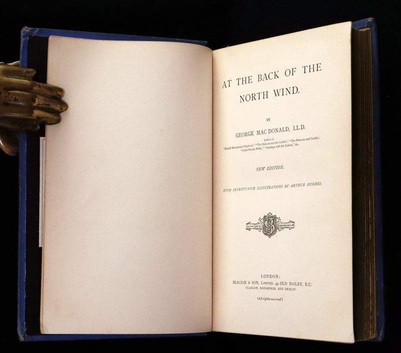 1890 Scarce Book - AT THE BACK OF THE NORTH WIND Illustrated by Arthur Hughes.