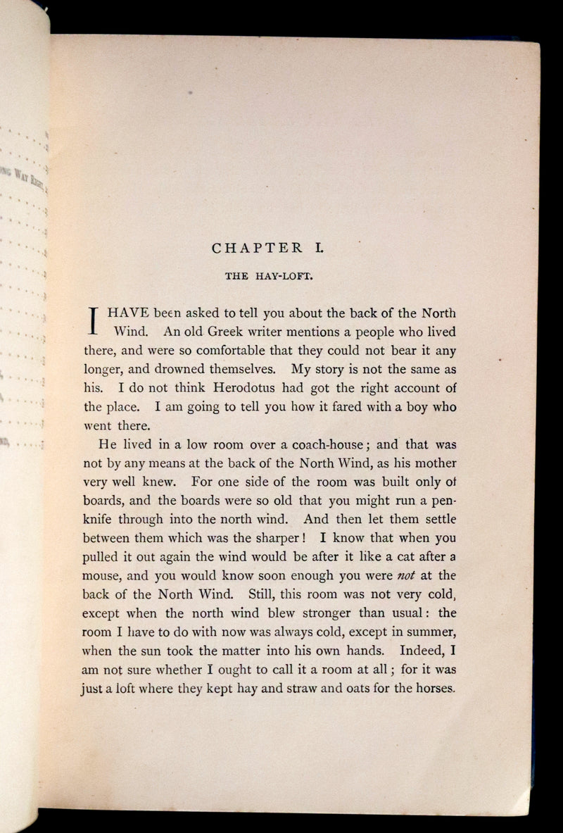 1890 Scarce Book - AT THE BACK OF THE NORTH WIND Illustrated by Arthur Hughes.
