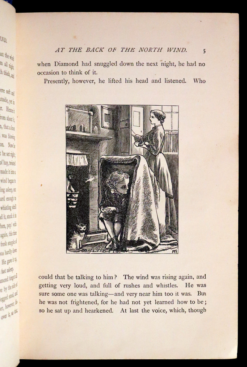 1890 Scarce Book - AT THE BACK OF THE NORTH WIND Illustrated by Arthur Hughes.