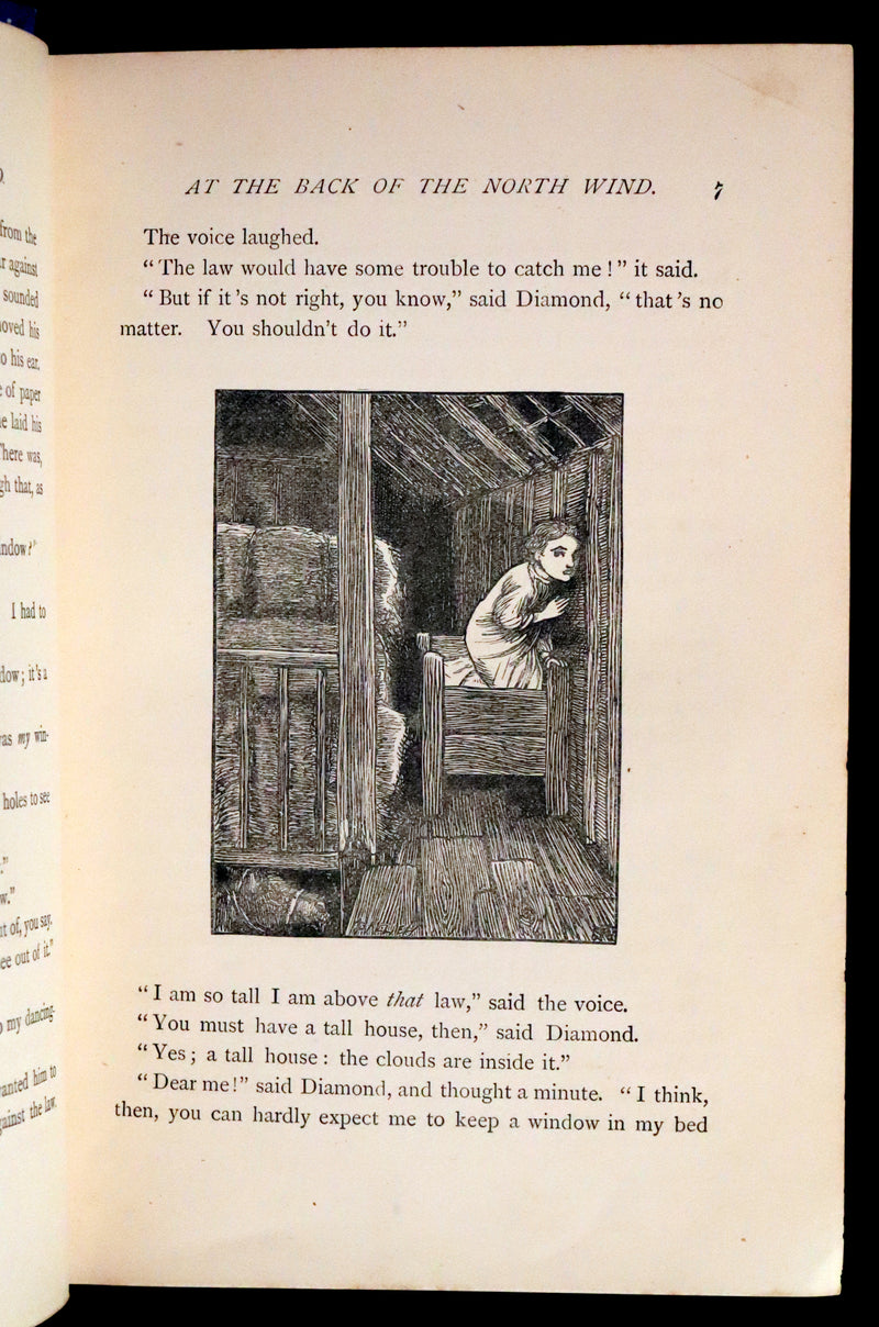 1890 Scarce Book - AT THE BACK OF THE NORTH WIND Illustrated by Arthur Hughes.