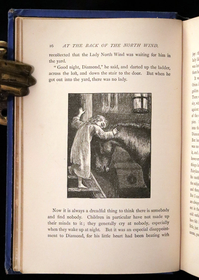 1890 Scarce Book - AT THE BACK OF THE NORTH WIND Illustrated by Arthur Hughes.