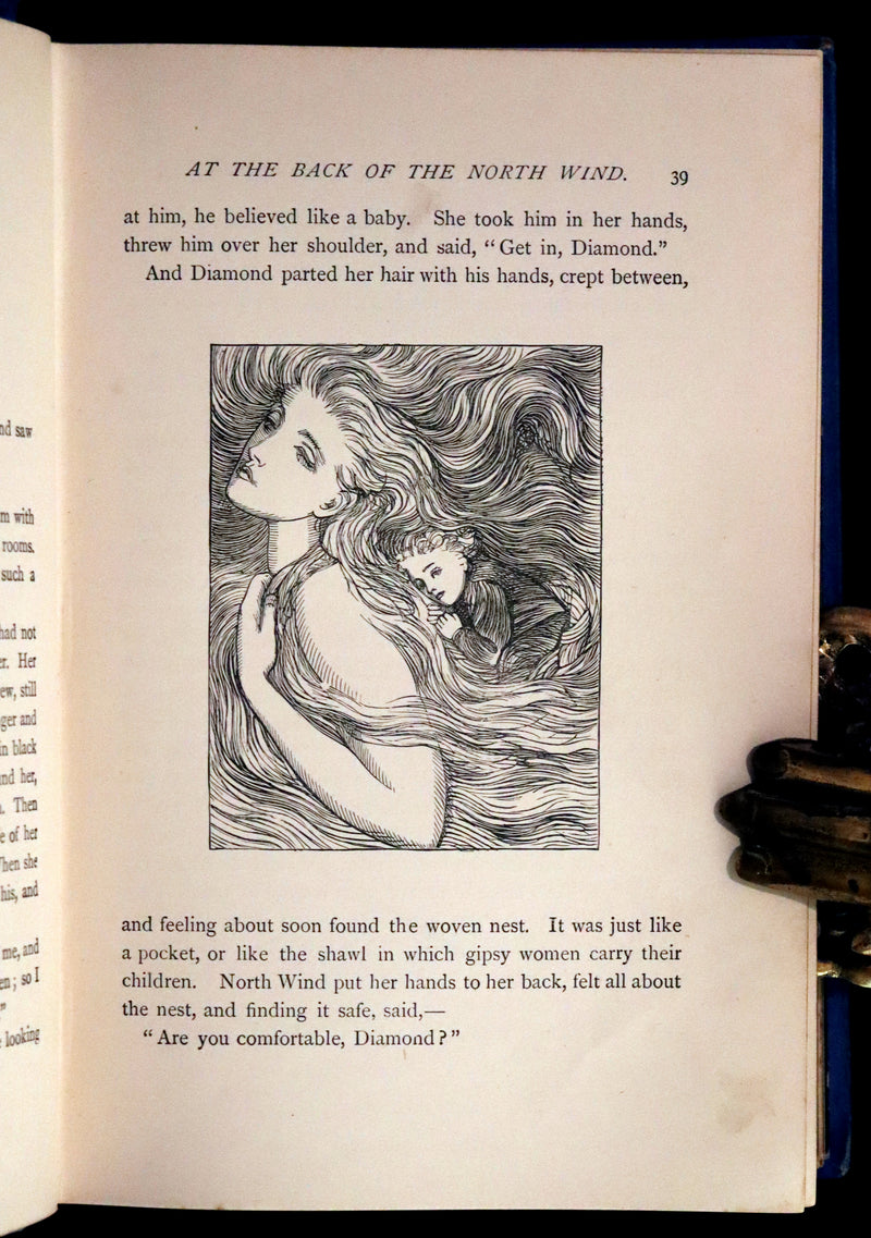 1890 Scarce Book - AT THE BACK OF THE NORTH WIND Illustrated by Arthur Hughes.