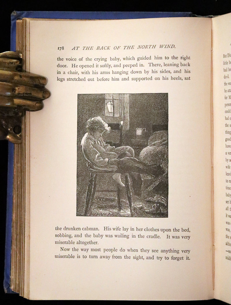 1890 Scarce Book - AT THE BACK OF THE NORTH WIND Illustrated by Arthur Hughes.