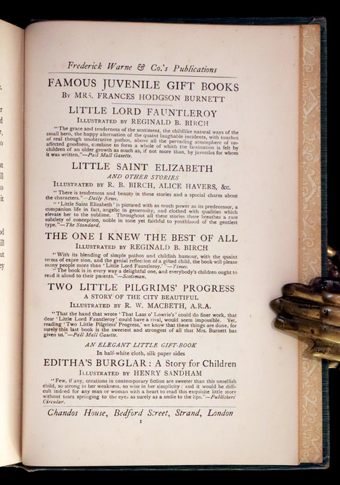 1905 Scarce First Edition - A LITTLE PRINCESS by Frances Hodgson Burnett illustrated by Harold Piffard.