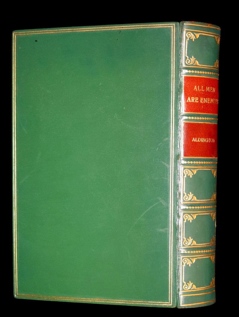 1933 First Edition Bayntun-Riviere Binding - All Men Are Enemies: A Romance by Richard Aldington.