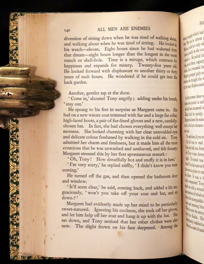 1933 First Edition Bayntun-Riviere Binding - All Men Are Enemies: A Romance by Richard Aldington.