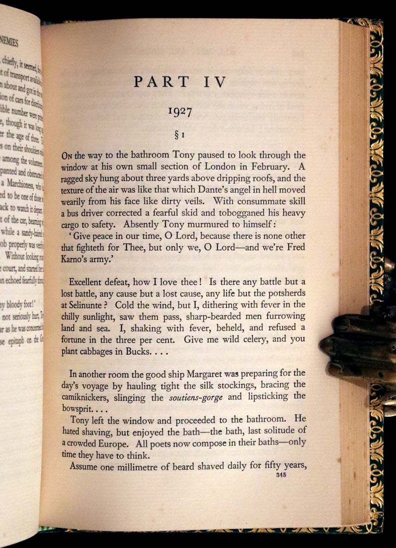 1933 First Edition Bayntun-Riviere Binding - All Men Are Enemies: A Romance by Richard Aldington.