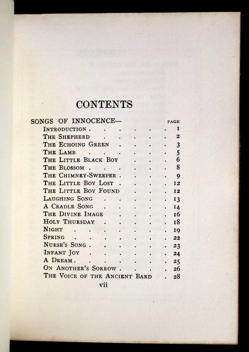 1911 Rare Book - SONGS OF INNOCENCE & Songs of Experience by William Blake.