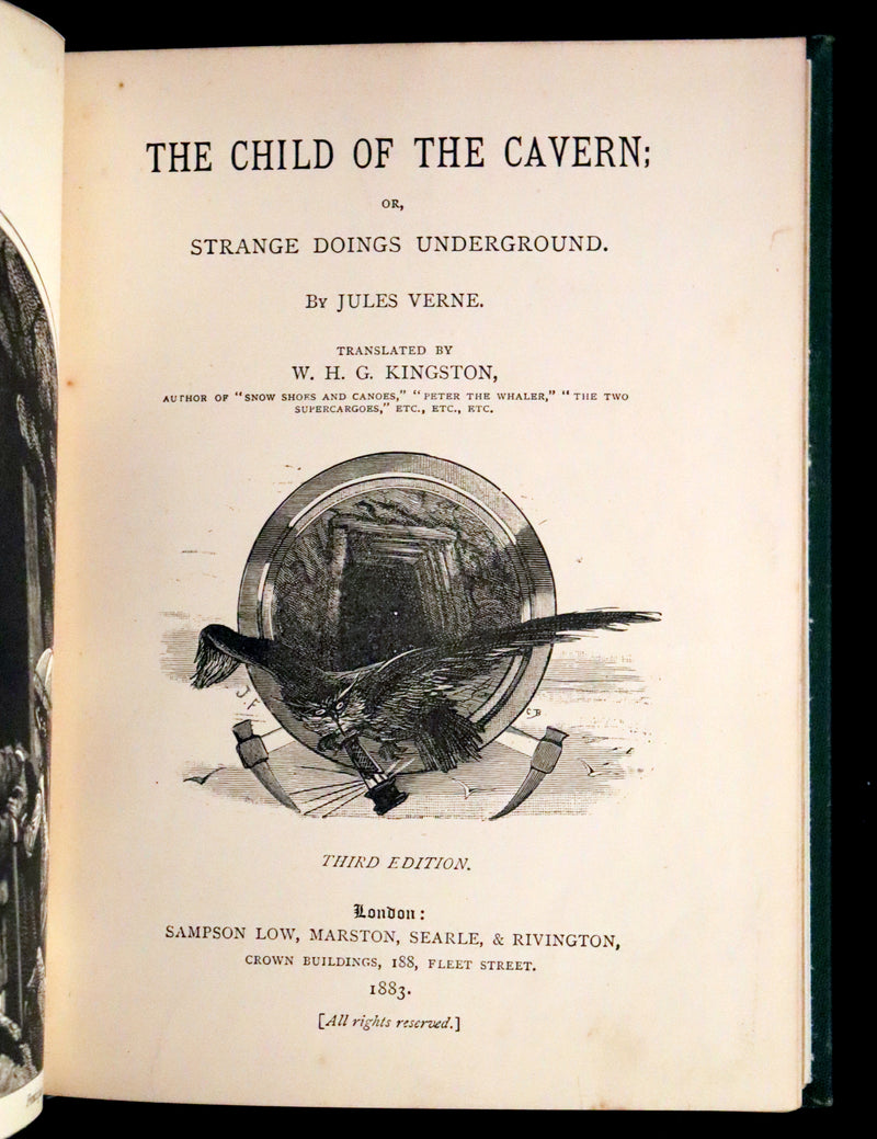 1883 Rare Third Edition - Jules Verne - Child of the Cavern Or Strange Doings Underground.