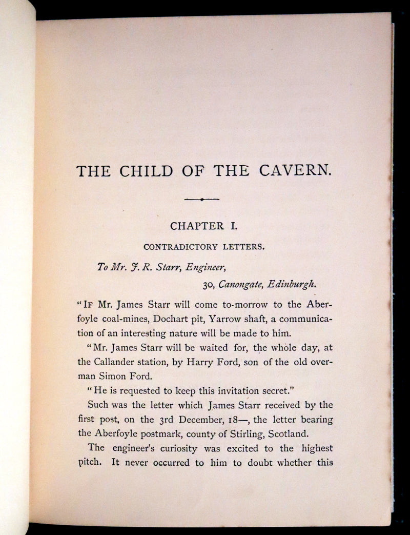 1883 Rare Third Edition - Jules Verne - Child of the Cavern Or Strange Doings Underground.