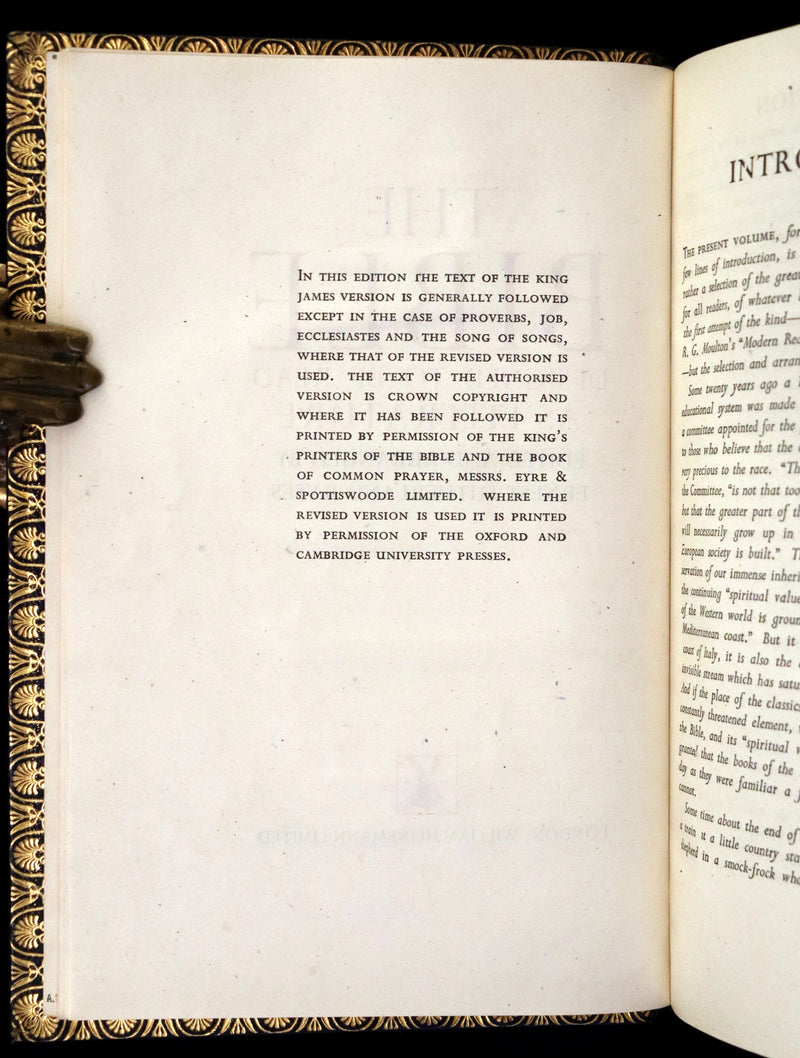 1937 Rare First UK Edition in this format in a Bayntun-Riviere Binding - The Bible Designed To Be Read As Literature.