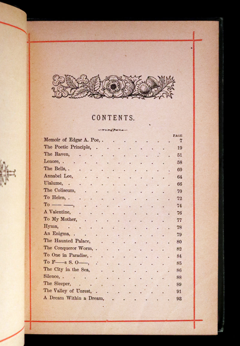 1881 Rare Book - Poems of Edgar Allan POE (The Raven, Lenore, Ulalume, ...).