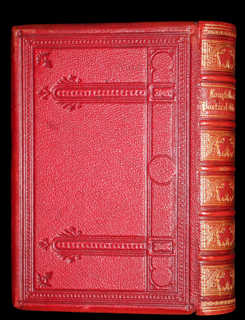 1875 Beautiful Victorian Binding - The Poetical Works of Henry Wadsworth Longfellow. Illustrated.