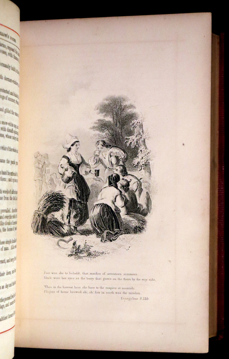1875 Beautiful Victorian Binding - The Poetical Works of Henry Wadsworth Longfellow. Illustrated.