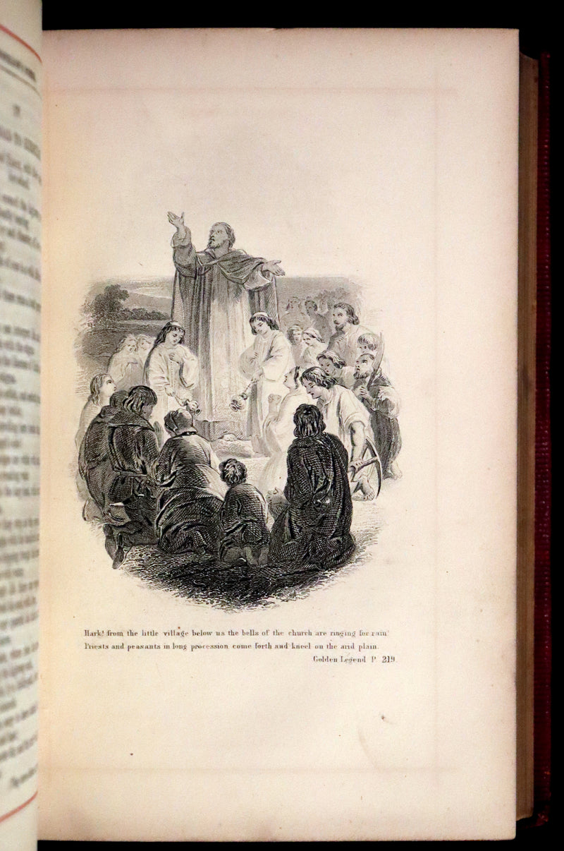 1875 Beautiful Victorian Binding - The Poetical Works of Henry Wadsworth Longfellow. Illustrated.