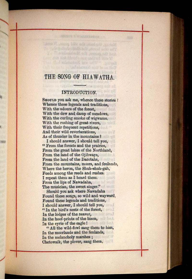 1875 Beautiful Victorian Binding - The Poetical Works of Henry Wadsworth Longfellow. Illustrated.