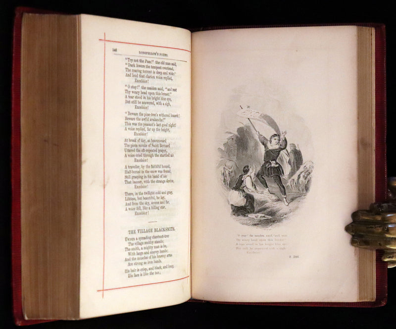 1875 Beautiful Victorian Binding - The Poetical Works of Henry Wadsworth Longfellow. Illustrated.