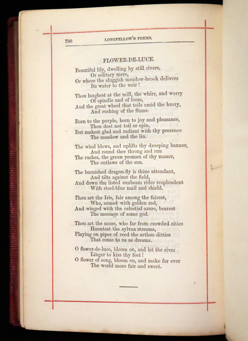 1875 Beautiful Victorian Binding - The Poetical Works of Henry Wadsworth Longfellow. Illustrated.