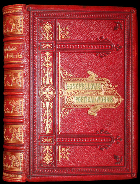 1875 Beautiful Victorian Binding - The Poetical Works of Henry Wadsworth Longfellow. Illustrated.