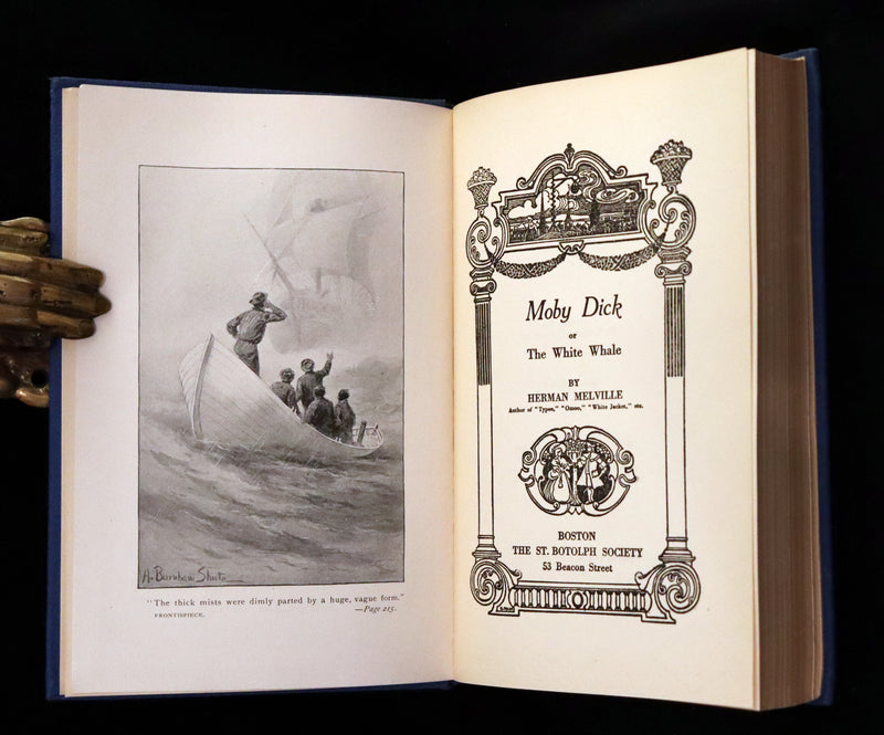 1922 Rare Book - MOBY DICK or The White Whale by Herman Melville illustrated by Augustus Burnham Shute.