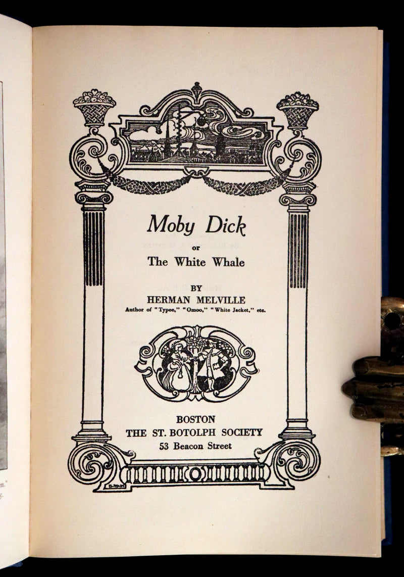 1922 Rare Book - MOBY DICK or The White Whale by Herman Melville illustrated by Augustus Burnham Shute.