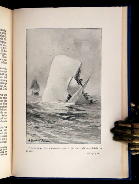 1922 Rare Book - MOBY DICK or The White Whale by Herman Melville illustrated by Augustus Burnham Shute.