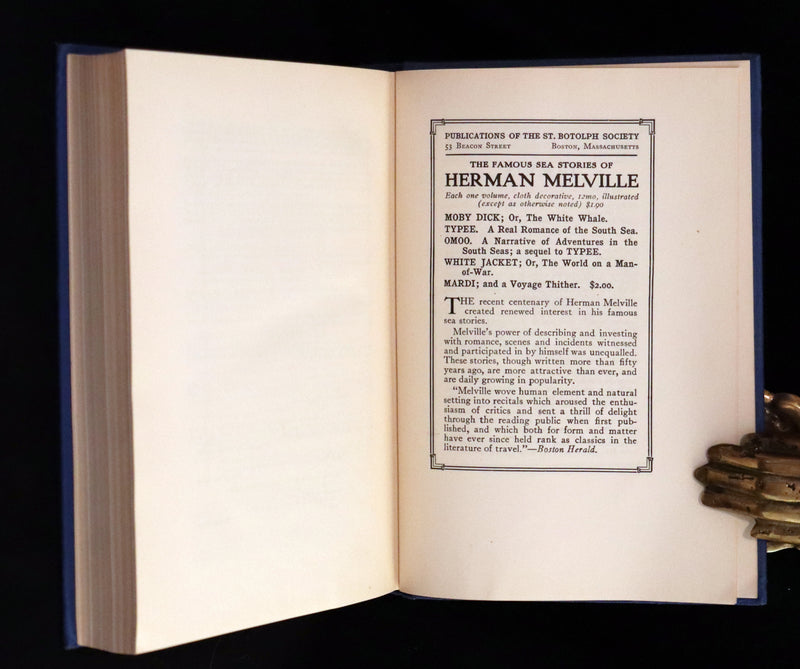 1922 Rare Book - MOBY DICK or The White Whale by Herman Melville illustrated by Augustus Burnham Shute.