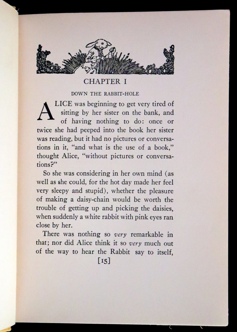 1915 Scarce First Edition - Alice's Adventures in Wonderland illustrated by Albert Edward Jackson.