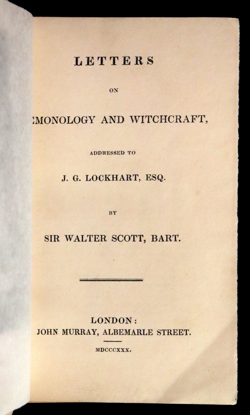 1830 Scarce First Edition with 36 illustrations by CRUIKSHANK - Letters on DEMONOLOGY & WITCHCRAFT by W. Scott bound by WOOD.