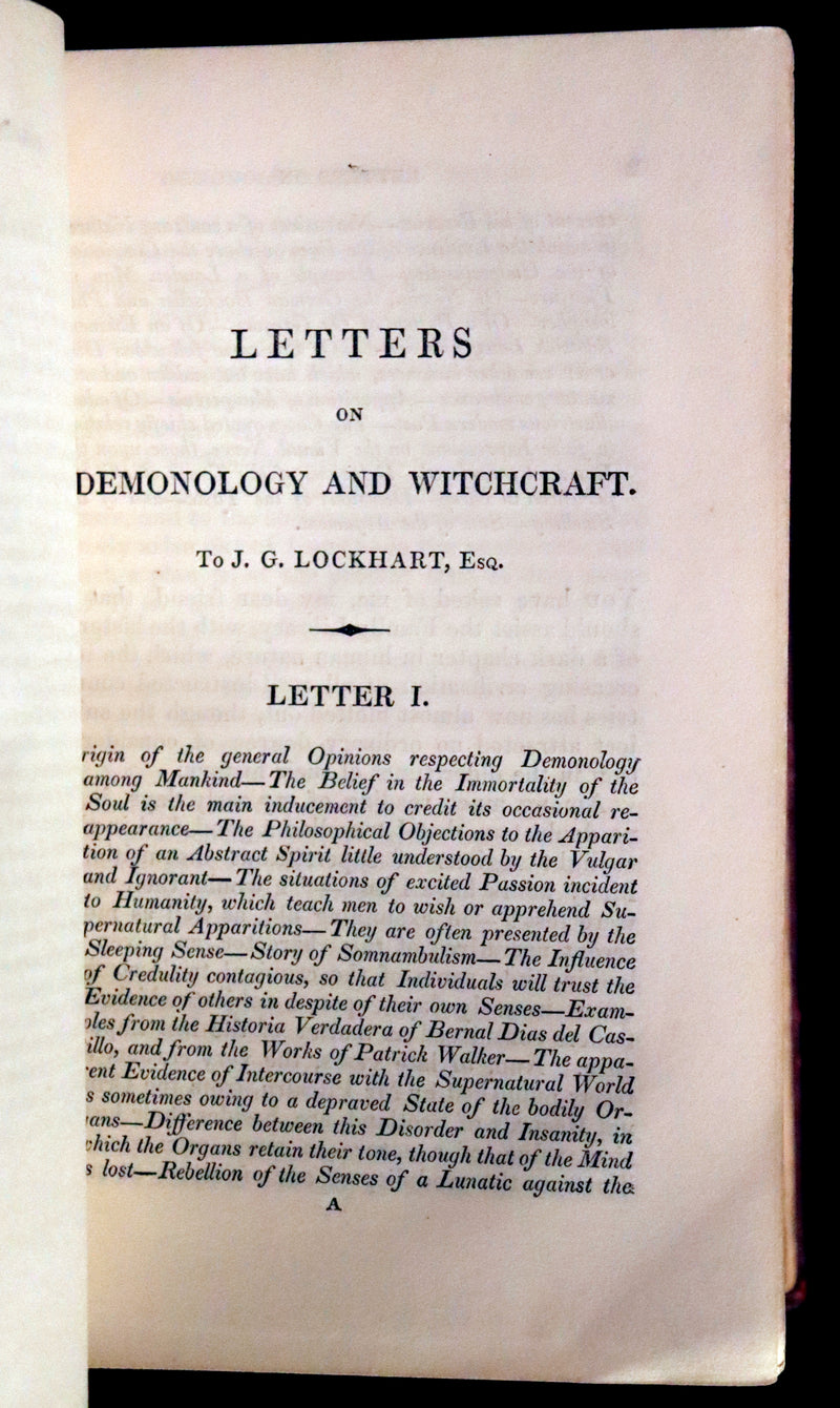 1830 Scarce First Edition with 36 illustrations by CRUIKSHANK - Letters on DEMONOLOGY & WITCHCRAFT by W. Scott bound by WOOD.
