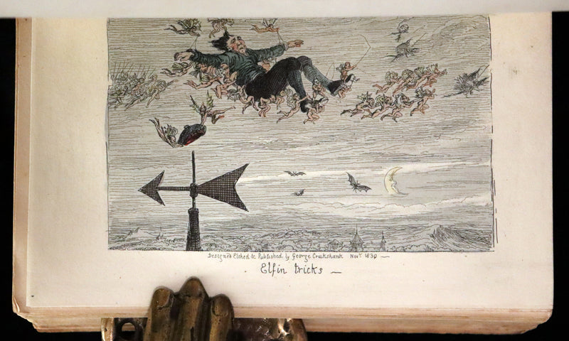 1830 Scarce First Edition with 36 illustrations by CRUIKSHANK - Letters on DEMONOLOGY & WITCHCRAFT by W. Scott bound by WOOD.