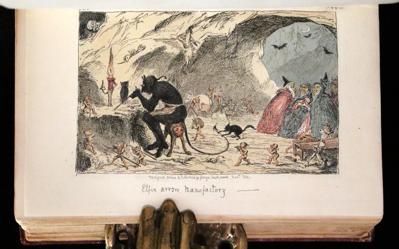 1830 Scarce First Edition with 36 illustrations by CRUIKSHANK - Letters on DEMONOLOGY & WITCHCRAFT by W. Scott bound by WOOD.