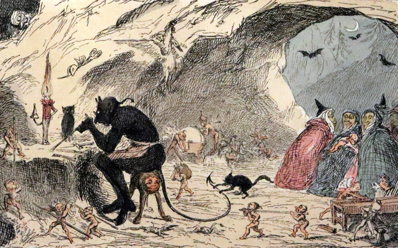 1830 Scarce First Edition with 36 illustrations by CRUIKSHANK - Letters on DEMONOLOGY & WITCHCRAFT by W. Scott bound by WOOD.