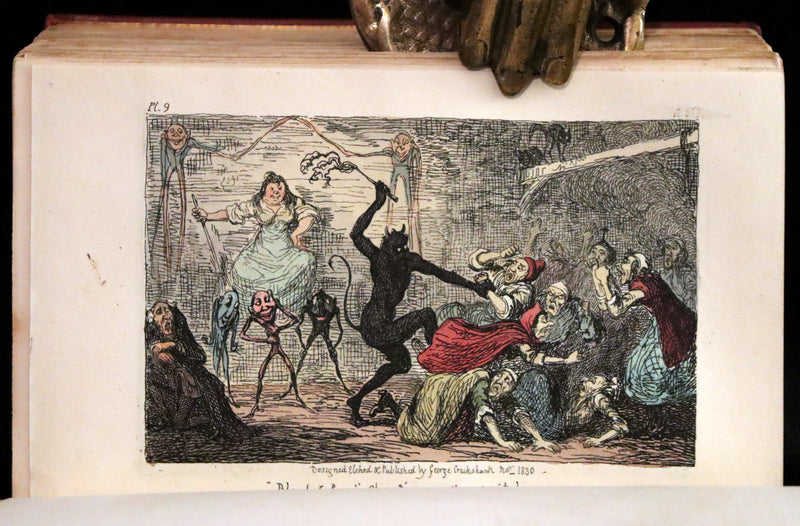 1830 Scarce First Edition with 36 illustrations by CRUIKSHANK - Letters on DEMONOLOGY & WITCHCRAFT by W. Scott bound by WOOD.