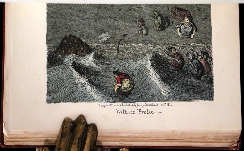 1830 Scarce First Edition with 36 illustrations by CRUIKSHANK - Letters on DEMONOLOGY & WITCHCRAFT by W. Scott bound by WOOD.