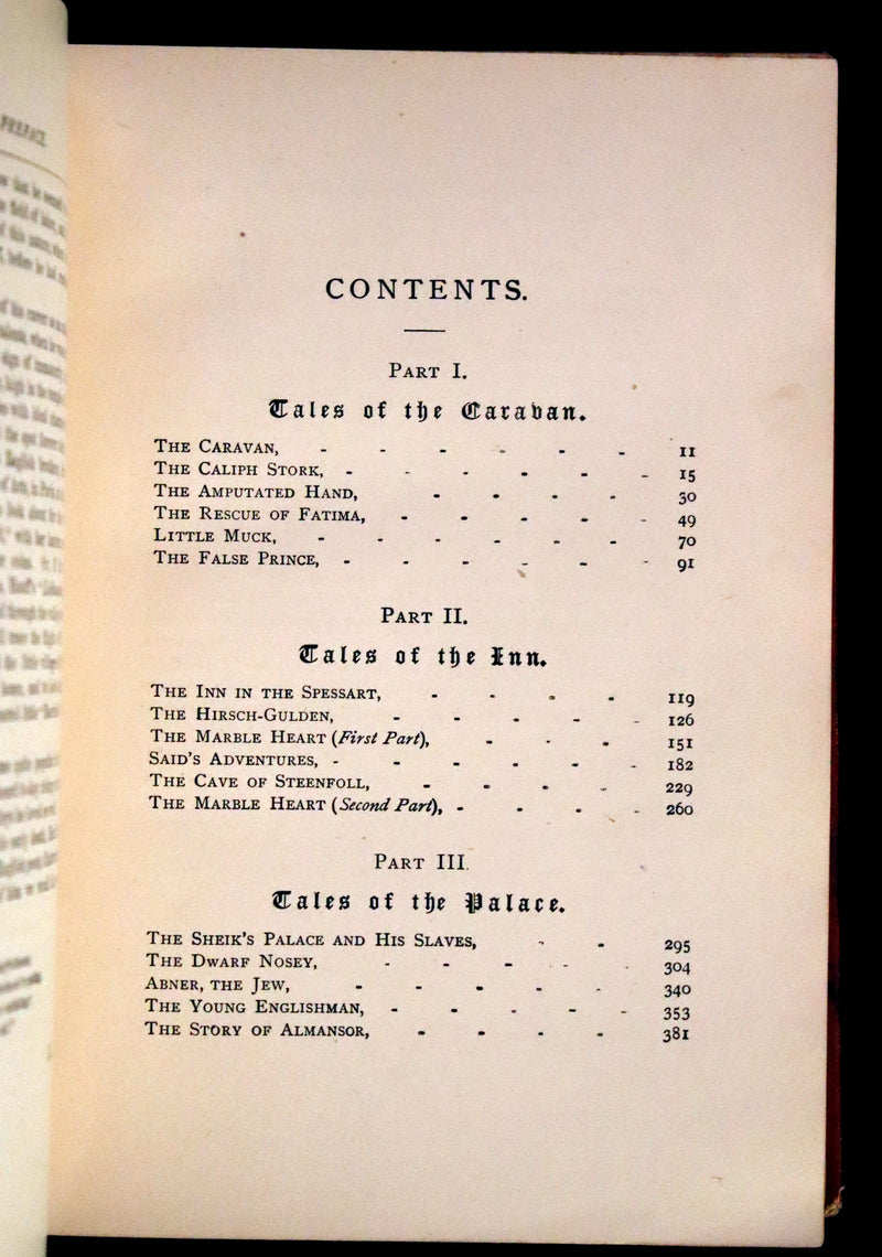 1882 Scarce Victorian Book - HAUFF'S Fairy Tales, Tales of the Caravan, Inn, and Palace. Illustrated.