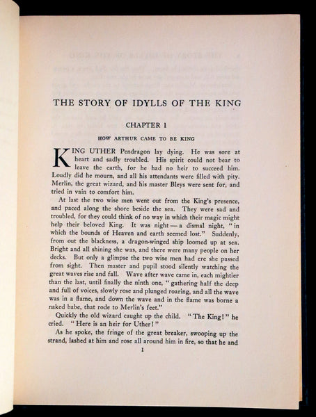 1912 Rare Book Illustrated by Maria L. Kirk - Legend of King Arthur - The Story of Idylls of the King.