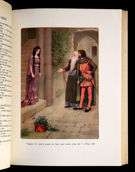 1912 Rare Book Illustrated by Maria L. Kirk - Legend of King Arthur - The Story of Idylls of the King.