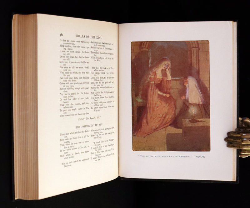1912 Rare Book Illustrated by Maria L. Kirk - Legend of King Arthur - The Story of Idylls of the King.