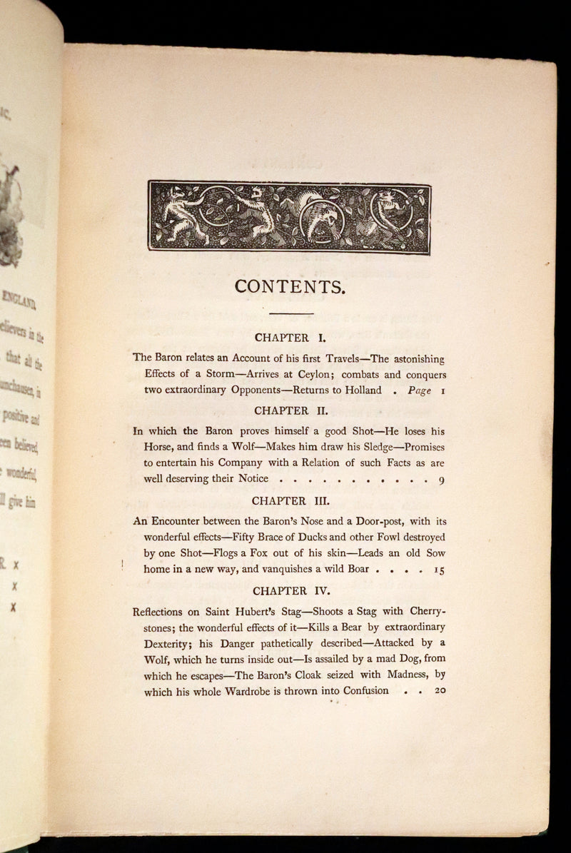 1868 Rare Book - The Travels and Surprising Adventures of Baron MUNCHAUSEN. Illustrated by Cruikshank.