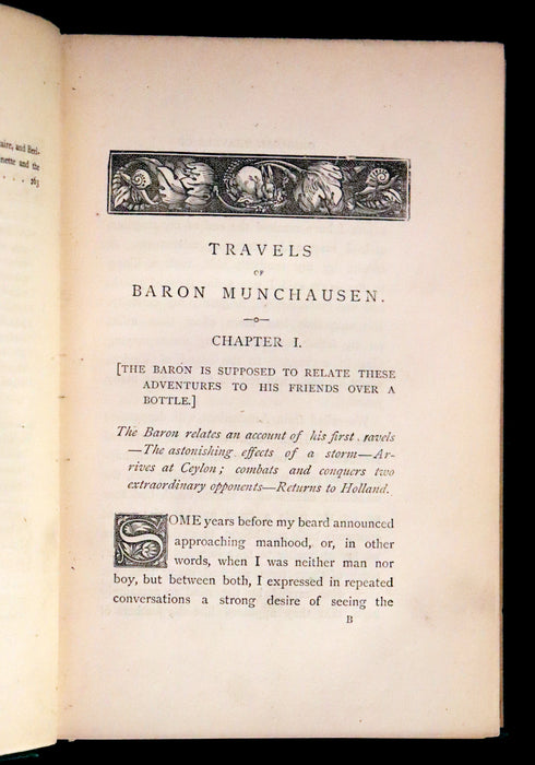 1868 Rare Book - The Travels and Surprising Adventures of Baron MUNCHAUSEN. Illustrated by Cruikshank.