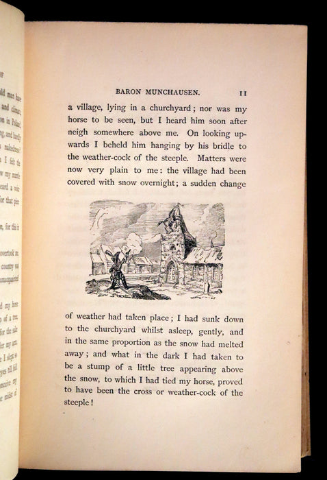 1868 Rare Book - The Travels and Surprising Adventures of Baron MUNCHAUSEN. Illustrated by Cruikshank.