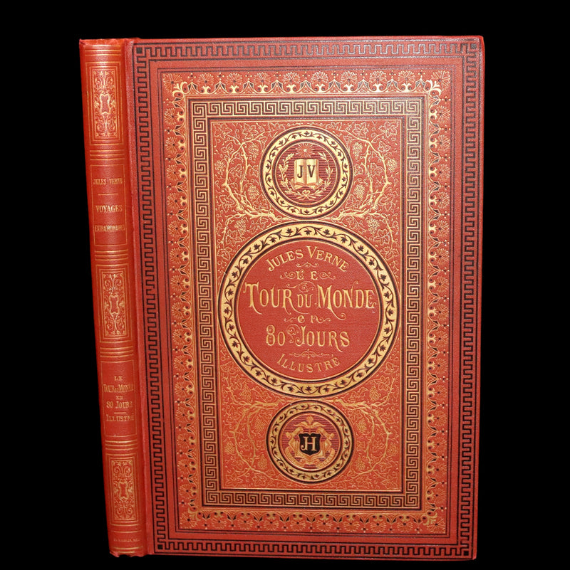 1876 Rare French Book - JULES VERNE - Around the World in Eighty Days - Le tour du monde en quatre-vingts jours.