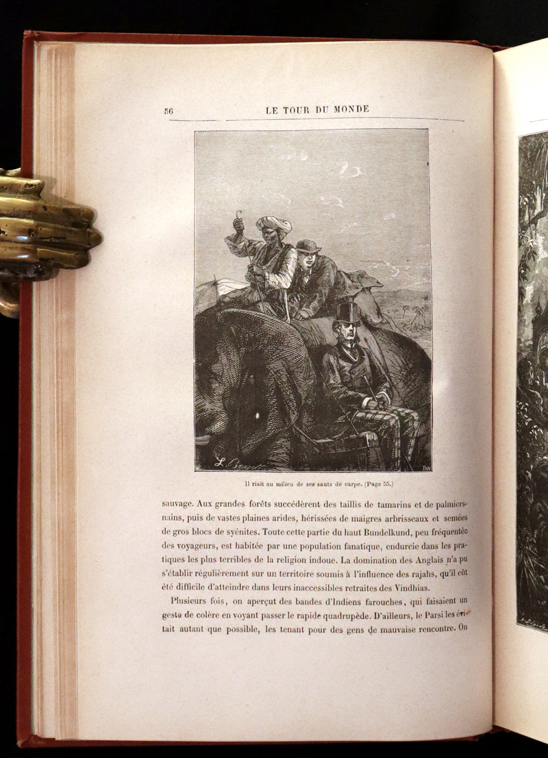1876 Rare French Book - JULES VERNE - Around the World in Eighty Days - Le tour du monde en quatre-vingts jours.