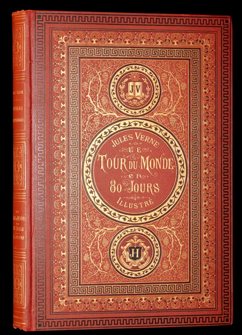 1876 Rare French Book - JULES VERNE - Around the World in Eighty Days - Le tour du monde en quatre-vingts jours.