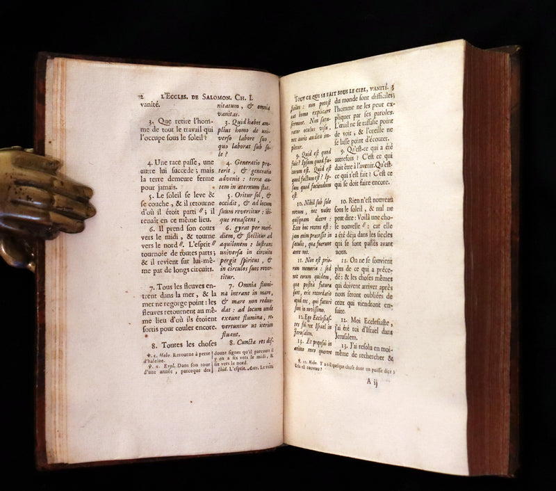1701 Rare Latin French Book Bible - ECCLESIASTES of King Solomon & The Book of Wisdom by Le Maistre de Sacy.