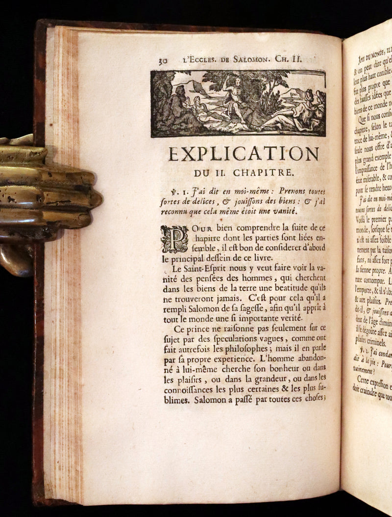 1701 Rare Latin French Book Bible - ECCLESIASTES of King Solomon & The Book of Wisdom by Le Maistre de Sacy.