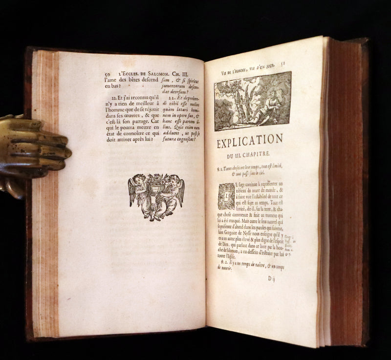 1701 Rare Latin French Book Bible - ECCLESIASTES of King Solomon & The Book of Wisdom by Le Maistre de Sacy.