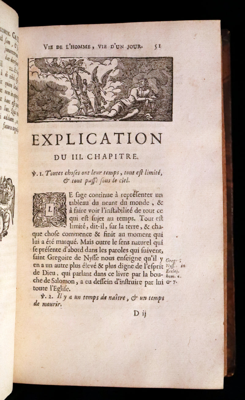 1701 Rare Latin French Book Bible - ECCLESIASTES of King Solomon & The Book of Wisdom by Le Maistre de Sacy.
