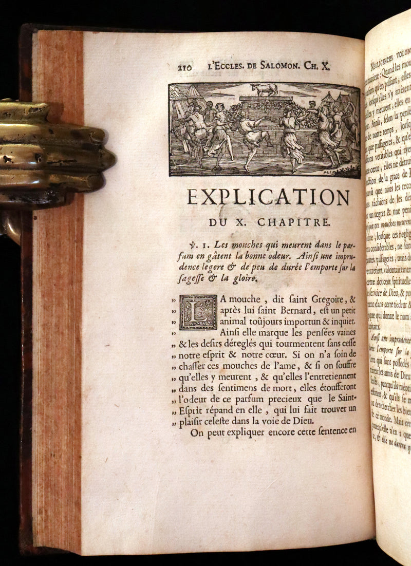 1701 Rare Latin French Book Bible - ECCLESIASTES of King Solomon & The Book of Wisdom by Le Maistre de Sacy.